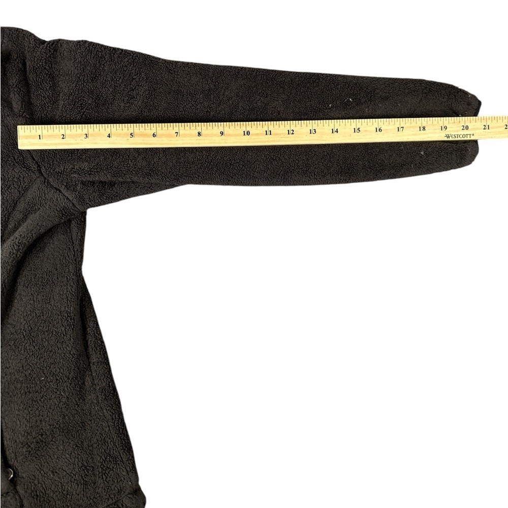 The North Face Womens Black Zip Fleece Jacket Fuzzy Fleece Sz Medium Distressed - Picture 4 of 5